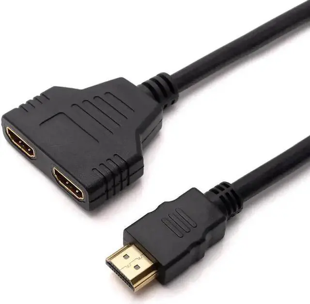 Alt view image 7 of 7 - WRIARICH 1 In 2 Out HDMI Splitter Cable, 1080P Full HD Male to Dual Female Y Splitter Cord for HDTV, LED & LCD Displays