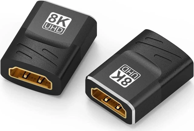 Alt view image 2 of 7 - WRIARICH 2 Pack 8K HDMI Female to Female Coupler, Gold-Plated Cable Extension Adapter