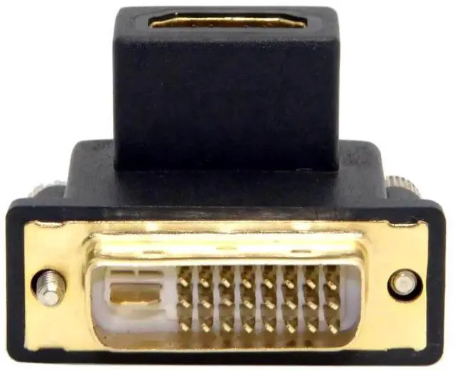 Main image of WRIARICH 90 Degree Up Angled Bidirectional DVI Male to HDMI Female Adapter, Gold-Plated HDMI DVI Converter for TV, Monitor & Computer