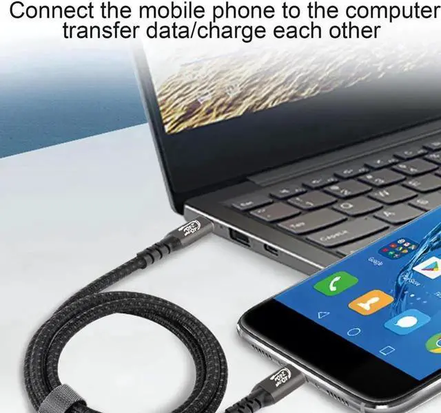 Alt view image 4 of 7 - WRIARICH 1M USB4 Cable, 240W PD 40Gbps USB C to USB C Charging Cord, 8K@60Hz Video, Thunderbolt 3 Compatible for MacBook Pro, Intel CPU, TS4 Docking & SSD