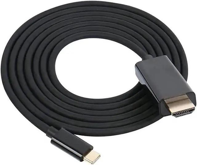 Alt view image 3 of 5 - WRIARICH 6FT Black USB-C to HDMI Male to Male 4K Video Cable, Thunderbolt3 & DP Alt Mode Supported for MacBook, Chromebook Pixel, Yoga 910, XPS13