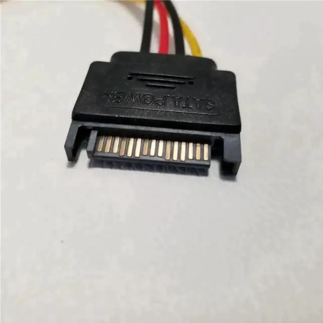 Alt view image 3 of 3 - WRIARICH 10cm SATA 15Pin to 4Pin IDE Molex Power Adapter Cable