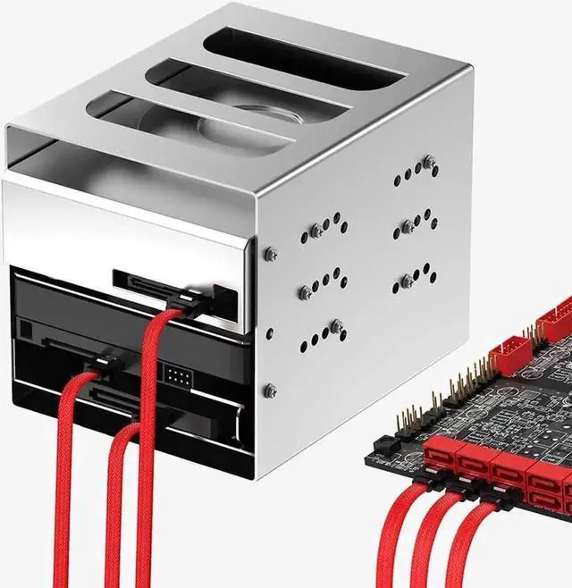 Alt view image 2 of 6 - WRIARICH 18 Inch Red Nylon Braided SATA 3.0 Data Cable, Straight SATA III Cord with Locking Latch for HDD SSD Optical Drives