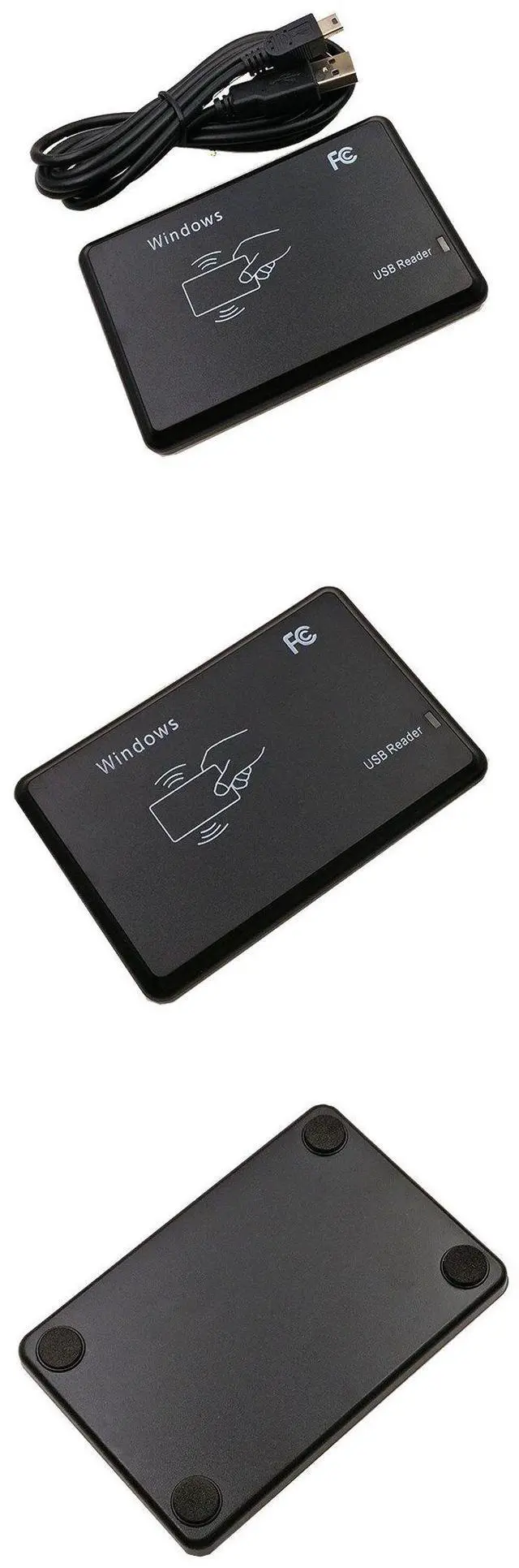 Main image of WRIARICH 125KHz USB RFID Card Reader, Black Proximity Smart ID Card Reader, Plug & Play No Driver, Compatible with EM4100 EM4200 EM4305 T5577 TK4100 for Access Control Attendance System