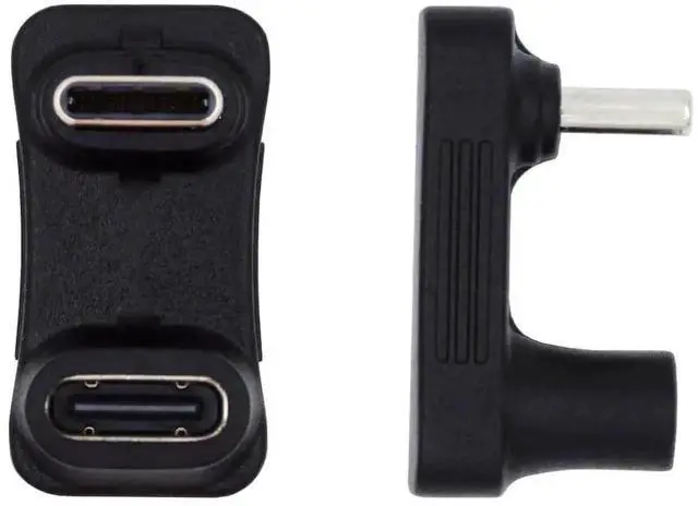 Alt view image 3 of 7 - WRIARICH U-Shaped Right Angle USB 3.0 Type-C Male to Female Adapter, 10Gbps Data Video Power Converter Back Angled Connector for Steam Deck Phones Laptops