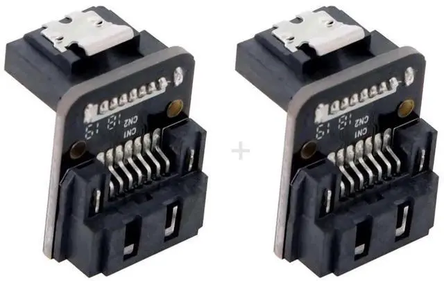 Main image of WRIARICH 90 Degree Right Angle SATA 7Pin Female to Male Adapter, 6Gbps SATA III Signal Converter for Desktop Motherboard, SSD & HDD