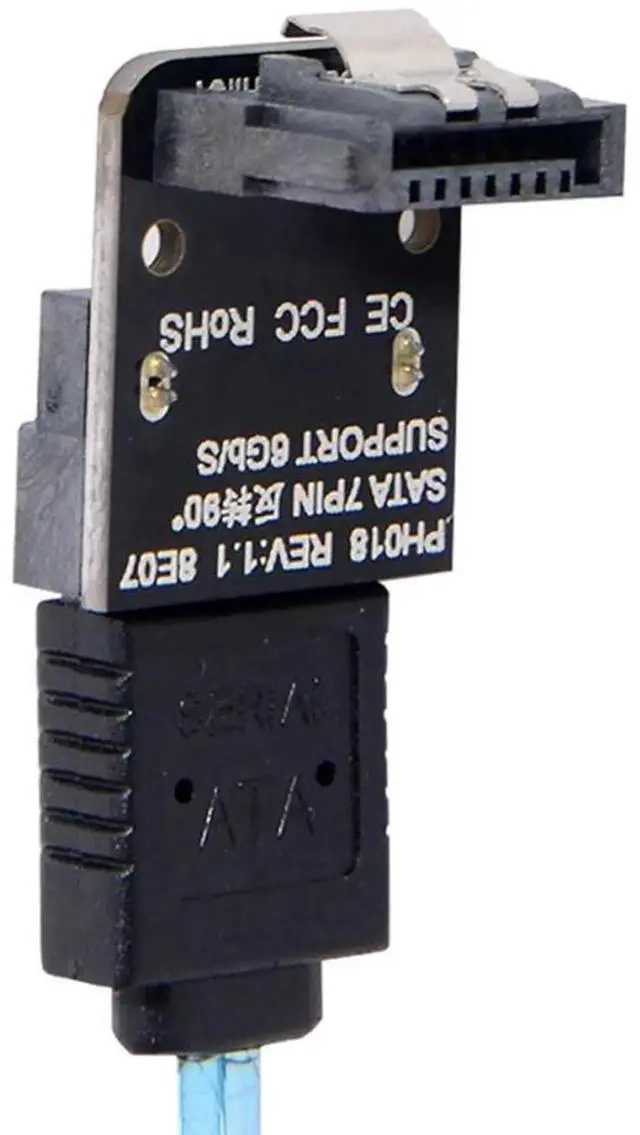 Alt view image 2 of 7 - WRIARICH 90 Degree Right Angle SATA 7Pin Female to Male Adapter, 6Gbps SATA III Signal Converter for Desktop Motherboard, SSD & HDD