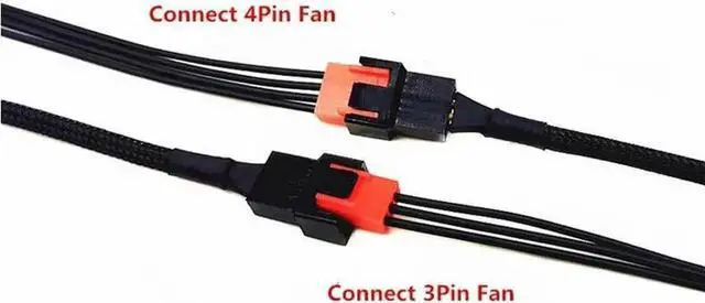 Alt view image 3 of 6 - WRIARICH 1 Pack 10.6 Inch 1-to-2 PWM Case Fan Splitter Cable Black Fan Power Duplicator Adapter