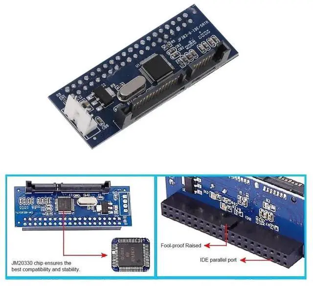 Alt view image 6 of 7 - WRIARICH 3.5" IDE PATA 40Pin Hard Drive to SATA Motherboard Adapter Converter