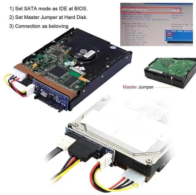 Alt view image 3 of 7 - WRIARICH 3.5" IDE PATA 40Pin Hard Drive to SATA Motherboard Adapter Converter
