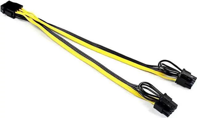 Main image of WRIARICH 6 Inches PCIe 6 Pin to Dual 8Pin GPU Power Splitter Cable, Mining Graphics Card PCI Express Power Adapter Cord