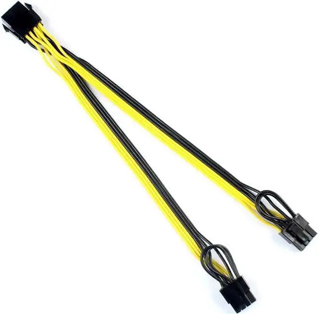 Alt view image 5 of 6 - WRIARICH 6 Inches PCIe 6 Pin to Dual 8Pin GPU Power Splitter Cable, Mining Graphics Card PCI Express Power Adapter Cord