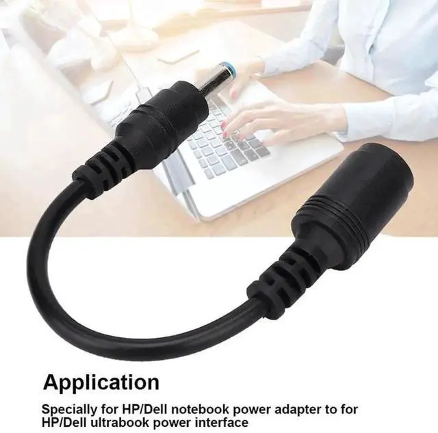 Alt view image 2 of 6 - WRIARICH 20cm Laptop DC Power Conversion Cable, 4.5×3.0mm Angled Male to 7.4×5.0mm Female Charging Connector Cord