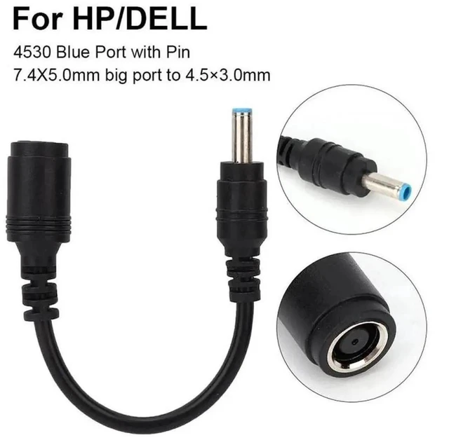 Alt view image 4 of 6 - WRIARICH 20cm Laptop DC Power Conversion Cable, 4.5×3.0mm Angled Male to 7.4×5.0mm Female Charging Connector Cord