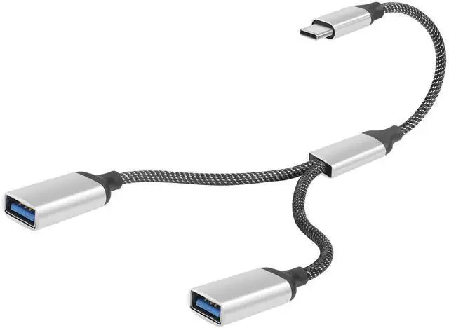 Alt view image 7 of 7 - WRIARICH 20CM USB-C OTG Y Splitter Cable, USB 3.0 Type C Male to Dual USB A Female 1-to-2 Multiport Converter for Car, Laptop & PC