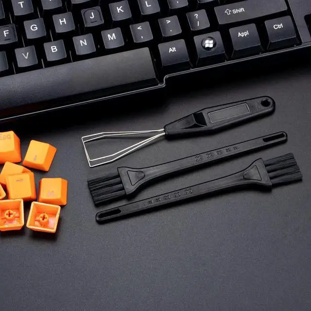 Alt view image 2 of 7 - WRIARICH Stainless Steel Keycap Puller Tool Set with 2 Cleaning Brushes, Mechanical Keyboard Keycap Remover Kit