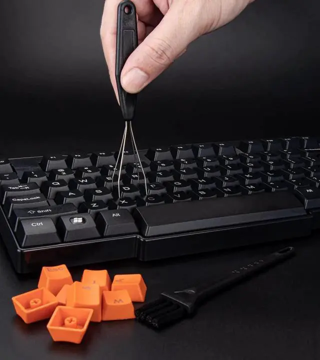 Alt view image 4 of 7 - WRIARICH Stainless Steel Keycap Puller Tool Set with 2 Cleaning Brushes, Mechanical Keyboard Keycap Remover Kit