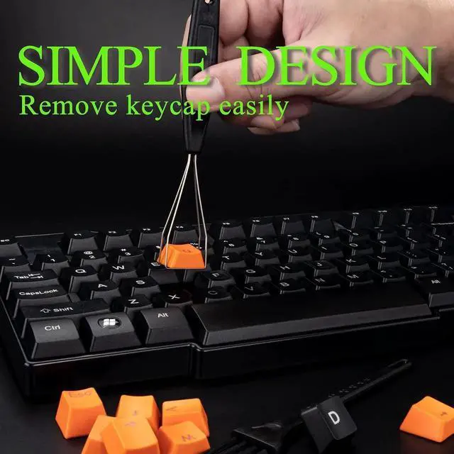 Alt view image 5 of 7 - WRIARICH Stainless Steel Keycap Puller Tool Set with 2 Cleaning Brushes, Mechanical Keyboard Keycap Remover Kit