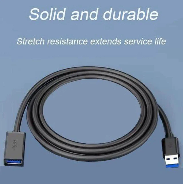 Alt view image 5 of 6 - WRIARICH 2 Pack 1.65FT USB 3.0 Extension Cable, Type A Male to Female High Speed Cord for Keyboard, Mouse, Webcam, Printer, Hard Drive
