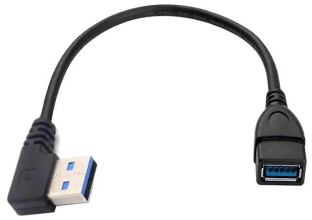 Alt view image 2 of 2 - WRIARICH 2 Pack 10in/25cm 90 Degree Flat USB 3.0 Extension Cable, Left & Right Angle Type A Male to Female Cord, 5Gbps for Laptop, Flash Drive, Mouse, Hard Drive