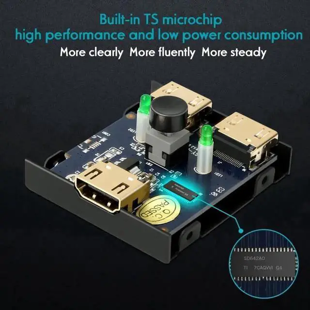Alt view image 7 of 7 - WRIARICH Bi-Directional HDMI Switch Splitter 1 in 2 Out / 2 in 1, 4K Ultra HD 3D 1080P HDMI Adapter, HDCP Compliant Compatible with Xbox, PS3/PS4, Roku, Cable Box, DVD Player, HDTV