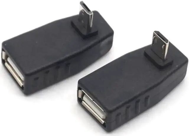 Main image of WRIARICH Up & Down Angled Micro USB Male to USB 2.0 Female OTG Adapter Converter