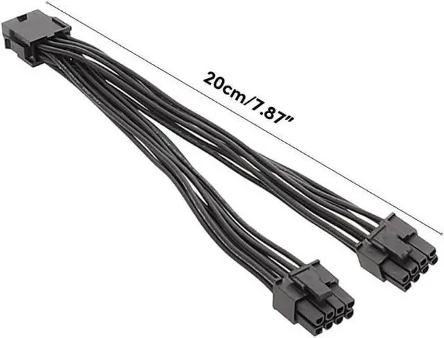 Alt view image 5 of 5 - WRIARICH 20CM 8Pin to Dual 8Pin GPU Power Splitter Cable, PSU PCIe 8Pin Power Extension Cord for Graphics Card
