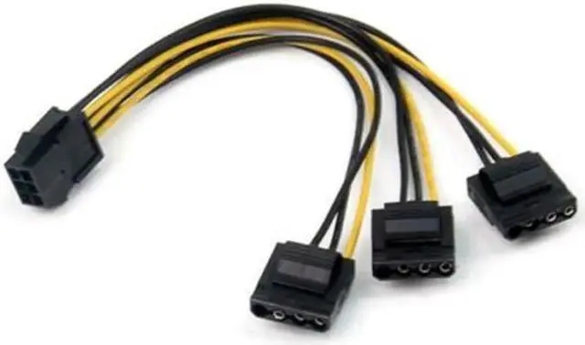 Main image of WRIARICH 2PCS PCIe 6Pin Female to 3 Molex IDE 4Pin Female Power Cable for Graphics Card