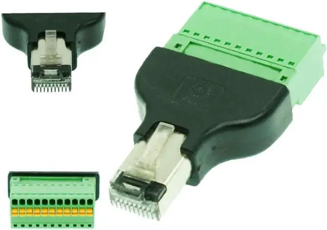 Alt view image 3 of 4 - WRIARICH 1PC RJ50 Male to 11 Pin Spring Terminal Adapter, RJ50 Splitter Connector for CCTV DVR Surveillance Accessories