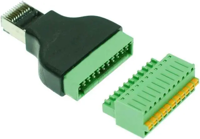 Alt view image 4 of 4 - WRIARICH 1PC RJ50 Male to 11 Pin Spring Terminal Adapter, RJ50 Splitter Connector for CCTV DVR Surveillance Accessories