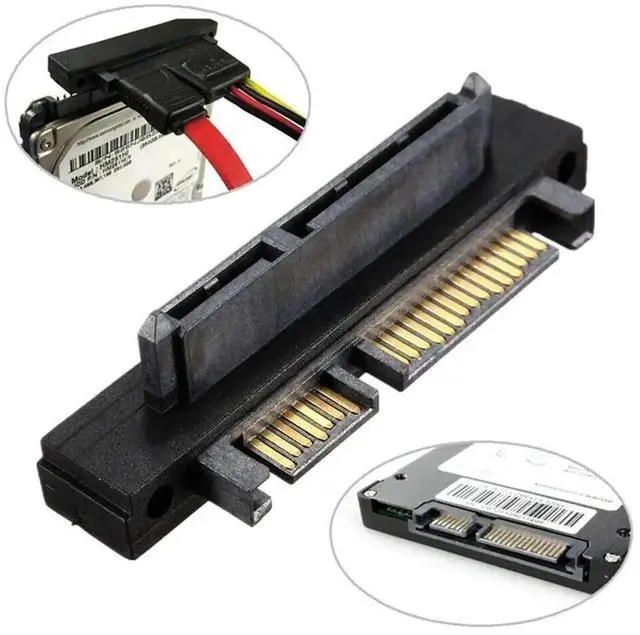Alt view image 3 of 7 - WRIARICH 90 Degree Up Angled SATA 22Pin 7+15 Male to Female Extension Adapter