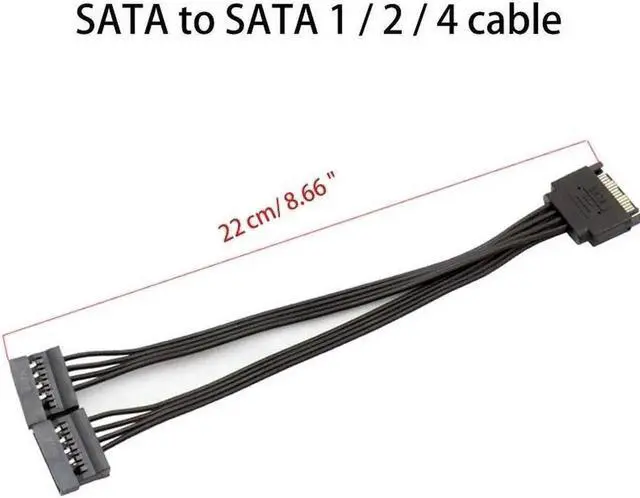 Alt view image 5 of 6 - WRIARICH 22cm Hard Drive Power Extension Cable, Anti-Oxidation Replacement Power Extension Wires