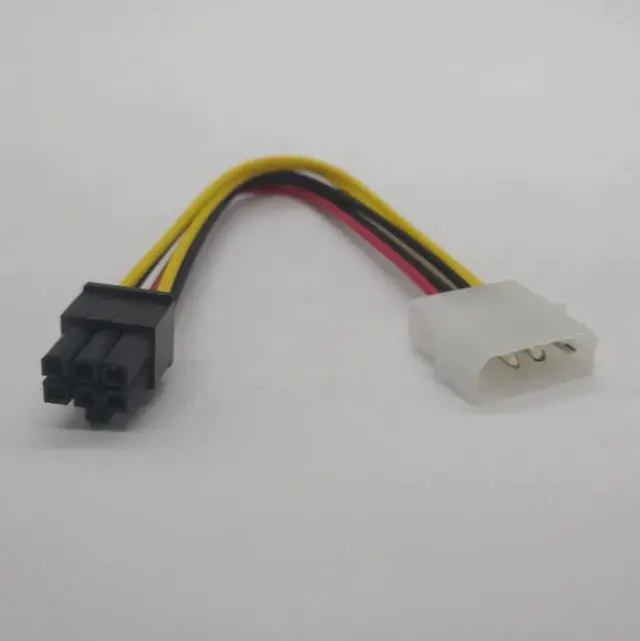 Alt view image 4 of 4 - WRIARICH 18cm IDE to 6Pin PCIe Power Adapter Cable, IDE Connector Extension Cord for Graphics Card