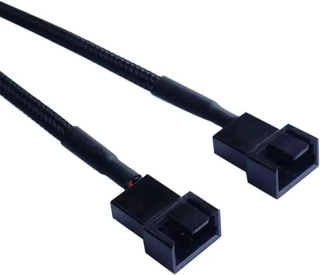 Alt view image 2 of 6 - WRIARICH 10 Inch Black Sleeved Molex LP4 to Dual 3/4 Pin PWM Fan Y Splitter Cable