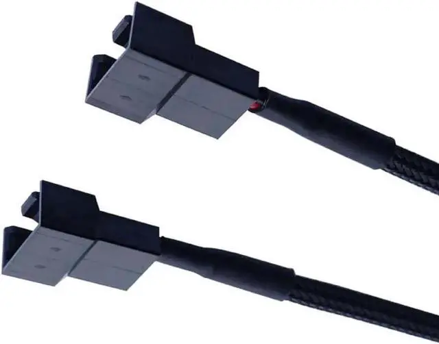 Alt view image 5 of 6 - WRIARICH 10 Inch Black Sleeved Molex LP4 to Dual 3/4 Pin PWM Fan Y Splitter Cable