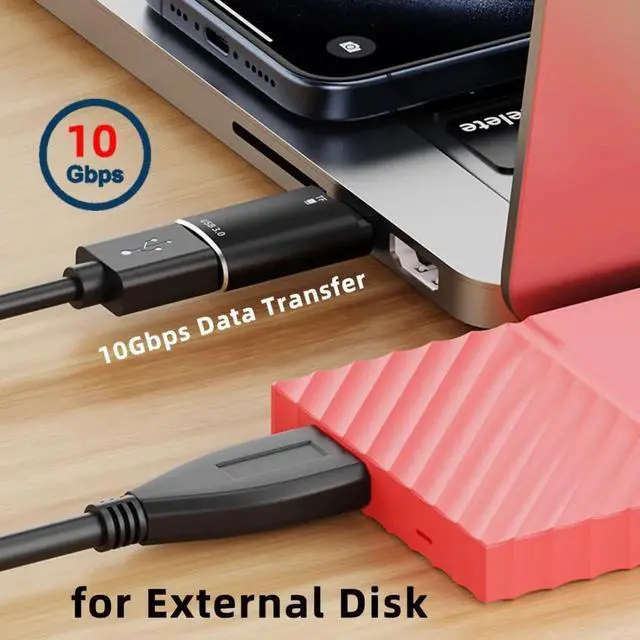 Alt view image 4 of 7 - WRIARICH 2-in-1 USB-C OTG Card Reader, Type-C to USB Female + TF Micro SD Combo Adapter