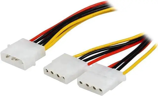 Alt view image 2 of 5 - WRIARICH 18AWG 8 Inch Molex 4Pin LP4 Male to 2 Female Power Splitter Cable