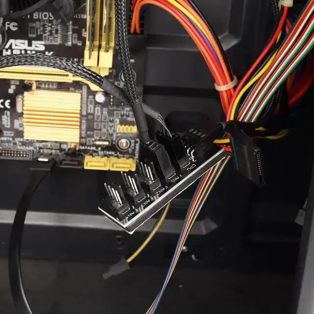 Alt view image 3 of 6 - WRIARICH Sleeved 1 to 5 Way 4 Pin PWM Fan Hub Splitter for PC Cooling Fans