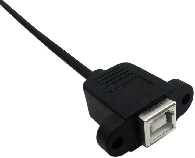 Alt view image 6 of 6 - WRIARICH 50cm Panel Mount Micro USB 5Pin Male to USB2.0 Type-B Female Cable with Screw Holes | Data & Charging Extension Cord