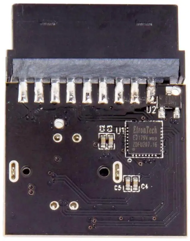 Alt view image 6 of 7 - 19/20Pin Motherboard Header to USB 3.1 Type-E Front Panel Adapter with Built-in Signal Chip, Internal USB-C Front Panel Convertor for DIY PC Gaming Cases, ASUS, MSI, Gigabyte, Dell, HP, Lenovo Motherb
