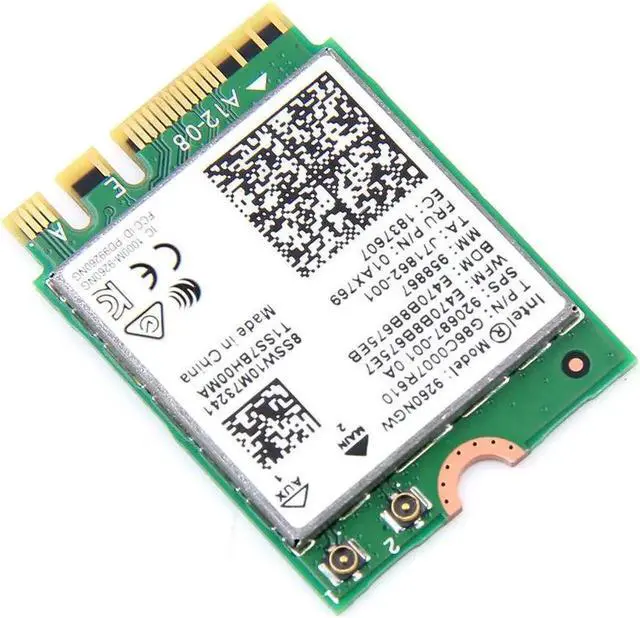 Main image of WRIARICH Dual Band Wireless AC 9260 NGW NGFF M.2 WiFi Bluetooth 5.0 Card, 1.73Gbps 802.11ac Laptop Wireless Network Adapter