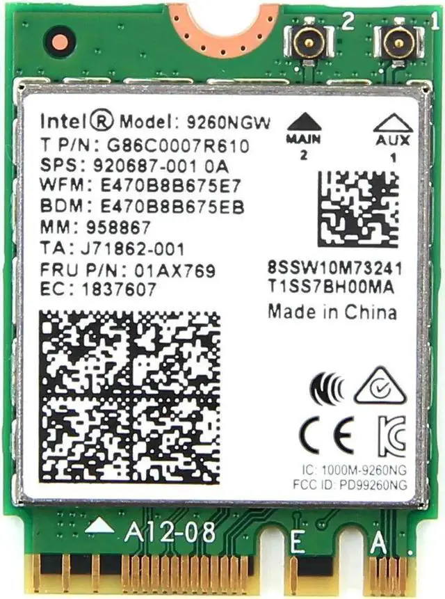 Alt view image 3 of 5 - WRIARICH Dual Band Wireless AC 9260 NGW NGFF M.2 WiFi Bluetooth 5.0 Card, 1.73Gbps 802.11ac Laptop Wireless Network Adapter