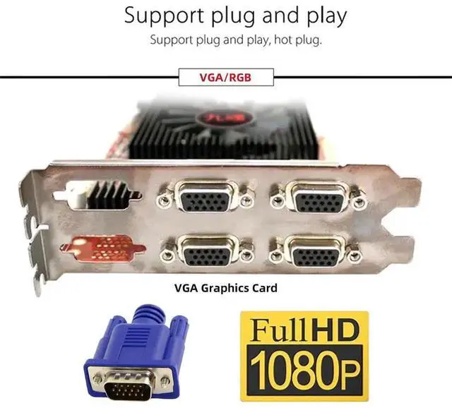Alt view image 3 of 7 - WRIARICH VGA Dummy Plug Virtual Display Adapter, Headless Ghost Monitor Emulator with EDID Chip, Supports 1080P 1920x1080@60Hz for VGA GPU Remote Servers PC