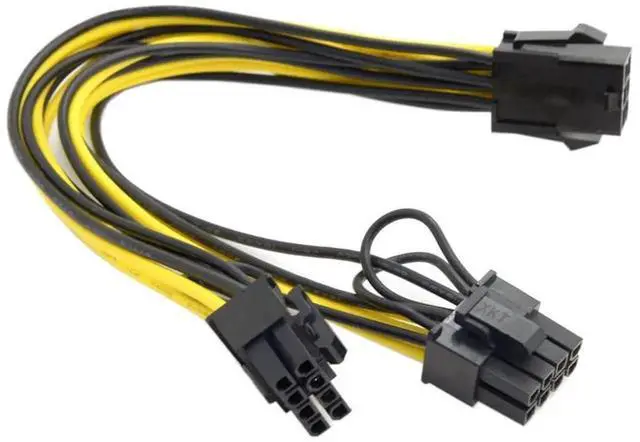 Alt view image 7 of 7 - WRIARICH ATX 6Pin Male to Dual 8Pin + 6Pin Female PCIe GPU Power Splitter Extension Cable