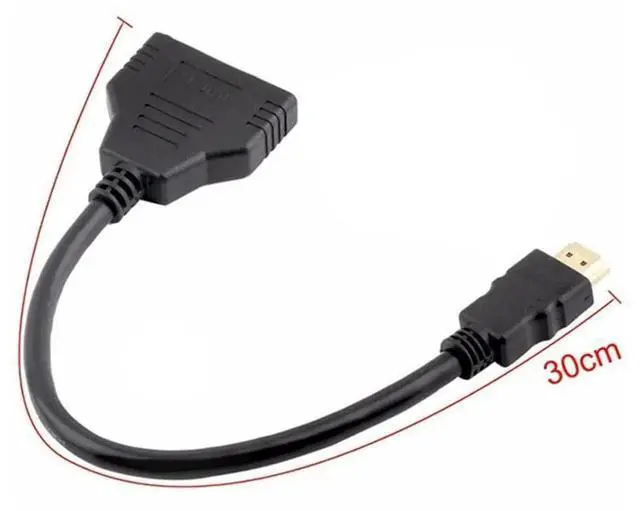 Alt view image 6 of 7 - WRIARICH 1 In 2 Out HDMI Splitter Cable, Single HDMI Male to Dual HDMI Female Y-Splitter Extension Cord for HDTV