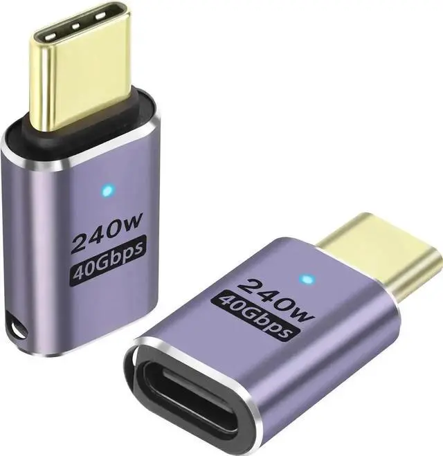 Main image of WRIARICH 2 Pack USB4 USB-C Male to Female Extender Adapter, 240W PD 40Gbps 8K@60Hz Type-C Extension Connector Compatible with Thunderbolt 3/4, Laptop, Steam Deck, Switch, Phone, Tablet