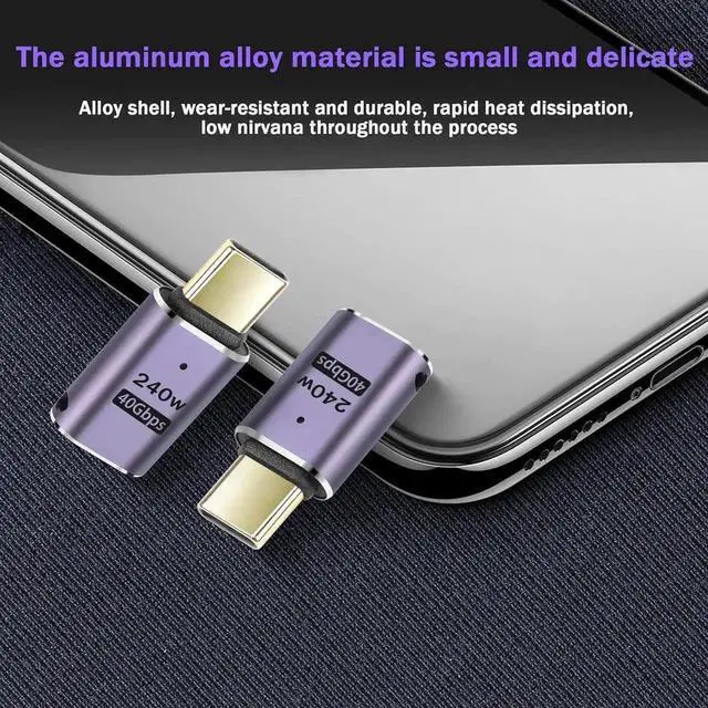 Alt view image 3 of 7 - WRIARICH 2 Pack USB4 USB-C Male to Female Extender Adapter, 240W PD 40Gbps 8K@60Hz Type-C Extension Connector Compatible with Thunderbolt 3/4, Laptop, Steam Deck, Switch, Phone, Tablet