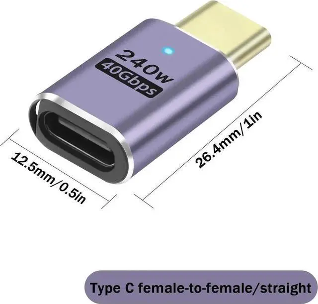 Alt view image 4 of 7 - WRIARICH 2 Pack USB4 USB-C Male to Female Extender Adapter, 240W PD 40Gbps 8K@60Hz Type-C Extension Connector Compatible with Thunderbolt 3/4, Laptop, Steam Deck, Switch, Phone, Tablet