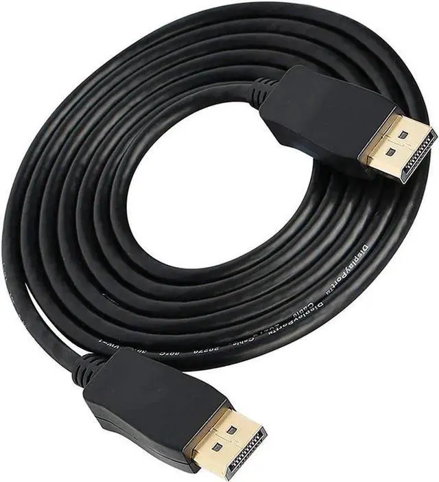 Main image of WRIARICH 6FT Black DisplayPort to DisplayPort Male to Male Cable, Gold-Plated DP Cord, Supports 4K/2K@60Hz for Laptop PC Gaming Monitor Projector HDTV