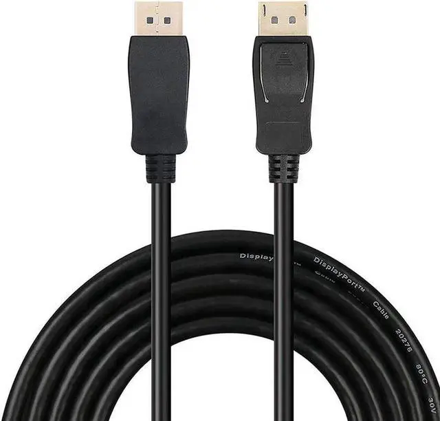 Alt view image 3 of 6 - WRIARICH 6FT Black DisplayPort to DisplayPort Male to Male Cable, Gold-Plated DP Cord, Supports 4K/2K@60Hz for Laptop PC Gaming Monitor Projector HDTV